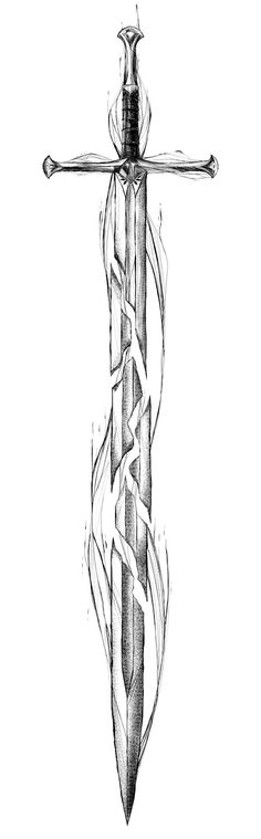 Shards Of Narsil Drawing, Way Of Kings Tattoo, Lotr Anduril Tattoo, Aragorn Art, Lotr Spine Tattoo, Anduril Tattoo, Narsil Tattoo Design, Shards Of Narsil Tattoo, Narsil Tattoo