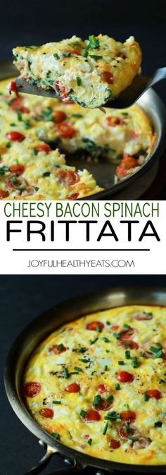 cheesy bacon spinach frittata is an easy and delicious appetizer