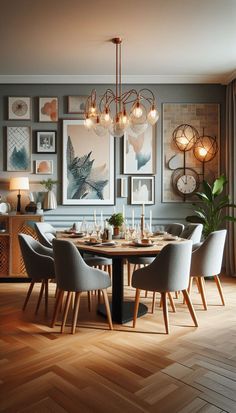 Dining room decor Dining Room With Photo Wall, Dining Area Photo Wall, Family Photo Dining Room Wall, Small Window Coverings, Photo Collage Dining Room, Dining Room Design Inspiration, Picture Wall Dining Room, Empty Wall Ideas Dining Room, Dining Room Interior Design Luxury