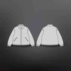 Casual Jacket with Zipper Mockup vector for fashion designers, tech pack designers, and clothing brand owners. Compatible for Adobe Illustrator, Photoshop, and Procreate. Jacket Mockup, Vector Clothes, Texture Graphic Design, Brand Ideas, Jacket With Zipper, Brand Clothes, Tech Pack, Clothing Mockup, Work Jackets