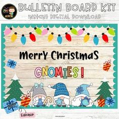 merry christmas gnomes bulletin board kit