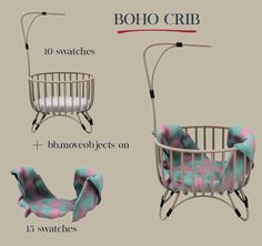 the baby crib is shown with instructions on how to fit it and how to use it