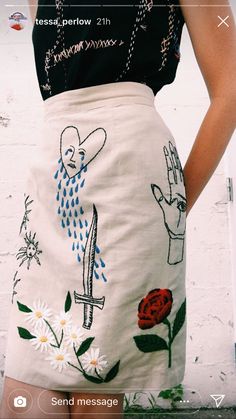 Upcycled Skirt, Abaya Design, Cool Fashion, 자수 디자인, Machine Embroidery Patterns, Embroidery Ideas