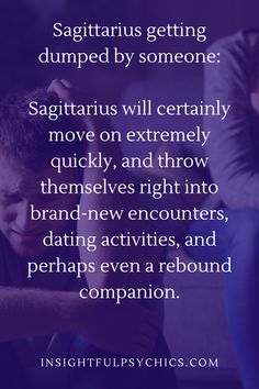 a man sitting down with his hand on his head and the words sagitrus getting dumped by someone