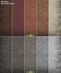 a brick wall with different colors and textures