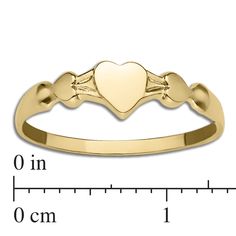 Kiddie Kraft 10KT Yellow Gold Heart Baby Ring; Size 1Hearts symbolize love and affection for someone. They are the ideal gift to celebrate friendship devotion and enduring love. The creation of the heart shape to signify love was first reported at the end of the Middle Ages.The finest name in children's or baby jewelry proudly manufactured in the USA. Adjustable Heart Cut Rings For Mother's Day, Heart-shaped Promise Ring, Adjustable Heart Cut Ring For Valentine's Day, Adjustable Heart Ring For Promise And Mother's Day, Adjustable Heart Ring For Promise On Mother's Day, Heart-shaped Adjustable Birthstone Ring, Adjustable Heart-shaped Birthstone Ring, Adjustable Heart Shaped Birthstone Ring, Adjustable Heart Ring For Valentine's Day Anniversary