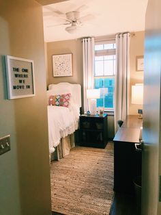 the bedroom is clean and ready to be used as a guest room for someone's guests