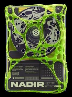 the neon green and black plastic case for nadir's new model, which is designed