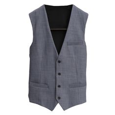 Our heathered grey stretch suit vest is crafted from a performance fabric blend that is extremely stretchy while still providing an incredibly professional appearance. This vest is lined with our dress shirt fabric making it lightweight, breathable, and moisture-wicking. It also features our signature athletic fit that rewards those with an athletic physique. Vest design details: Single-breasted 4-button closure Rear adjustment clinch Jetted pockets Black buttons and buttonhole stitching "The Vo Fitted Gray Vest For Workwear, Classic Tailored Gray Vest, Gray Tailored Vest For Business, Classic Gray Vest For Work, Classic Fitted Gray Vest, Gray Fitted Vest For Business, Fitted Gray Vest For Business, Classic Gray Formal Vest, Tailored Sleeveless Gray Vest