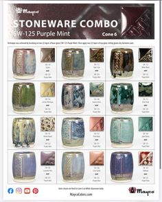 an ad for stoneware combo with many different colors and designs on it's side