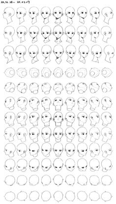 an image of many different faces drawn in one line, and the other with no eyes