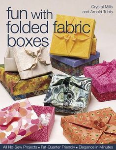 an advertisement for folded fabric boxes on the front cover of a magazine with different patterns and colors