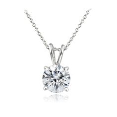 Wear the look of luxury and enjoy the vintage of elegance with this breathtaking 100 facets cubic zirconia necklace. The 100 facets transform the ordinary cubic zirconia stone into a brilliant jewel. The necklace showcases a white cubic zirconia solitaire stone and is crafted of platinum plated sterling silver. Product Details Metal Type sterling-silver Metal Stamp 925-sterling Weight 1.9GR Length 18IN Width 6.55MM Height 11.32MM Clasp Type spring-ring Chain Type rolo Chain Length 18 Stone Detai Round Solitaire Diamond Necklace, Long Pendant Necklaces, Zirconia Necklace, Diamond Solitaire Necklace, Cubic Zirconia Necklace, Cubic Zirconia Jewelry, Cz Necklace, Long Pendant Necklace, Long Pendant