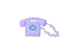 an old fashioned purple phone is shown on a white background with the cord still attached