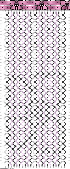 a cross stitch pattern in pink and black