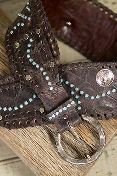 Party down in a decorative Concho Belt with swirls of Swarovski turquoise studs that dresses you in a work of art. Free shipping + returns. Belt Buckles Womens, Western Embroidered Belt For Festival, Mermaid Festival, Belts Aesthetic, Horse Clothing, Fabulous 50, Cowgirl Clothing, Turquoise Belt, Cowgirl Style Outfits