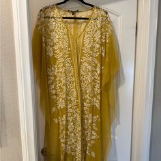 Bcbg Tulle Caftan /Beach Dress In Perfect Condition Beach Caftan, Beach Dress, Gold Yellow, Maxi Dress, Womens Dresses, Yellow, Women Shopping, Dresses, Gold