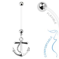 Anchor Dangle Pregnancy Belly Rings Bioflex with 316L Surgical Steel Balls Bar Size: 14 Gauge (1.6 mm) Bar Length:1 " (25 mm) Material: 316L Surgical Steel Sold by: 1 Piece Bio Flex material: the extra length gives the user an option to cut the stem into the length of their choice. Belly Button Piercing Rings, Opal Belly Ring, Piercing Labret, Pregnancy Belly Rings, Pregnancy Belly, Belly Piercing Ring, Navel Jewelry, Belly Jewelry, Belly Bars