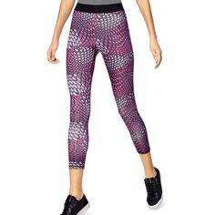 Hue Exposed Waistband Active Capri Leggings. 25 1/2” Inseam, Flat Seams For Added Comfort. All-Over Geometric Multicolor Shape. Capri Leggings, Colorful Leggings, Capri, Pant Jumpsuit, Womens Sizes, Pants For Women, Leggings, Pants, Women Shopping