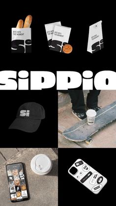 there is a collage of photos with the words sipdio on it and various items