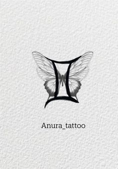 the logo for anura tattoo, which is designed to look like a butterfly with wings