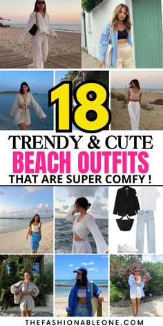 Beach outfits are all you need now! Explore the best beach outfits women that will amaze! These beach outfit ideas are very easy to recreate as they are very simple and cute. Embrace your vacation with our vacation outfits, beach outfit aesthetic as well as summer outfits. The best beach outfit women vacation here! Monochromatic Beach Outfit, Cheap Trendy Shirt For Beach, 70 Degree Beach Weather Outfit, Outfits For The Beach For Women, Trendy Shirt For Beach Season Day Out, Trendy Shirt For Beach Day Out, Summer Beach Outfit Beachwear, Beach Clothes Vacation Outfit Ideas, Trendy T-shirt For Beach Season