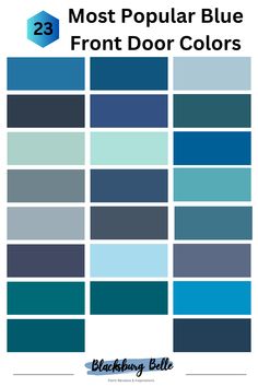 the most popular blue front door colors for your home or office, from top to bottom