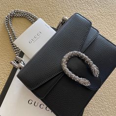 This Is A Brand New Black Gucci Bag. If You Have Any Questions, Let Me Know! Gucci Evening Bags With Top Handle, Gucci Evening Shoulder Bag With Branded Hardware, Evening Gucci Shoulder Bag With Branded Hardware, Everyday Luxury Gucci Shoulder Bag With Palladium Hardware, Gucci Shoulder Bag With Palladium Hardware For Everyday Luxury, Chic Gucci Bag With Silver-tone Hardware, Rectangular Gucci Bag, Gucci Black Shoulder Bag, Gucci Black Crossbody Bag