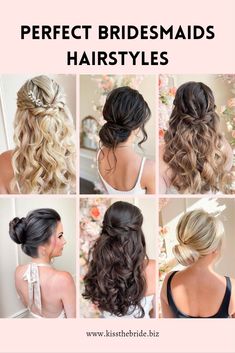 bridesmaids hairstyles for long hair with different styles and colors to choose from