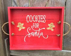 a red box with cookies for santa written on it