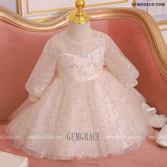 10% off now|Bling Sequins Champagne Ballgown Girls Pageant Gown With Sleeves at GemGrace. Click to learn our pro custom-made service for wedding dress, formal dress. View Flower Girl Dresses for more ideas. Stable shipping world-wide. Princess Style Long Sleeve Ball Gown For Pageant, Elegant Glitter Tulle Pageant Dress, Holiday Pageant Tulle Ball Gown, Holiday Tulle Ball Gown For Pageant, Tulle Long Sleeve Pageant Dress, Long Sleeve Tulle Pageant Dress For Wedding, Long Sleeve Tulle Pageant Dress, Holiday Wedding Princess Dress Ball Gown, Holiday Wedding Ball Gown Princess Dress