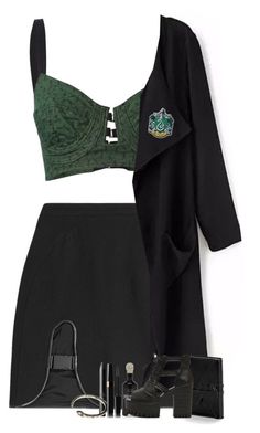 Modern Slytherin Outfit, Slytherin Cosplay, Harry Potter Houses Outfits