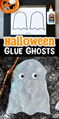 halloween glue ghost craft for kids to make