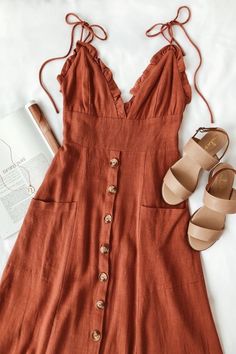 Rust Orange Dress, Grow Pinterest, Pinterest Va, Boards Ideas, Midi Skirt Casual, Pinterest Manager, Chique Outfit, Pinterest Followers