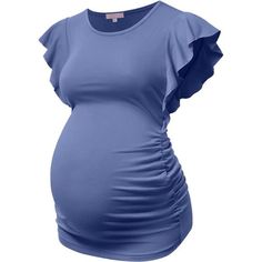 30%Viscose62%Polyester8%Spandex Pull On Closure Hand Wash Only This Casual Tshirt Is Made Of Lightweight, Flattering And Comfortable Fabric. Fit For S-Bust:32-34in M-Bust:35-36in L-Bust:37-39in Xl-Bust:40-42in Xxl-Bust:43-46in Cozy & Cuddle-Ready: Stretchy Side Ruched Design Fit Your Growing Belly Better. Cute Pregnant Tee For Mom-To-Be Working Out, Going Out, Casual Wear And Etc. This Top Is Perfect For Matching With Different Outfits, Shorts, And Jeans. Blueparrot_46 Maternity Work Clothes, Clothes For Pregnant Women, Maternity Tunic, Growing Belly, Maternity Blouse, Maternity Tees, Pregnancy Shirts, Pregnancy Outfits, Maternity Tops