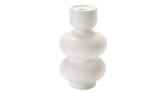 three white vases stacked on top of each other in front of a white background