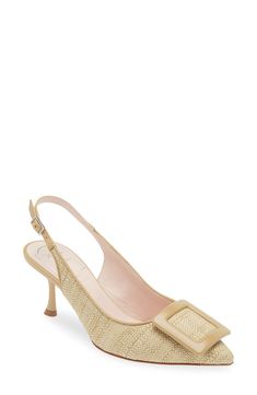 Roger Vivier Viv in the City Pointed Toe Slingback Pump (Women) | Nordstrom Fisherman Sandals Women, Strap Sandals Women, Kitten Heel Pumps, Mary Jane Pumps, Leather Sandals Women, Roger Vivier, Star Sneakers, Platform Wedge Sandals, Slingback Pump