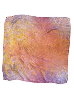 an orange and purple painting on a white background