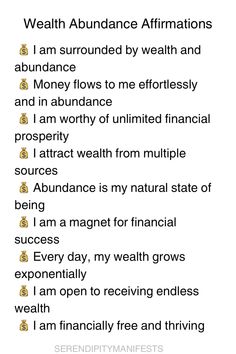 an image of a poem with the words,'i am abundance affirmmations and