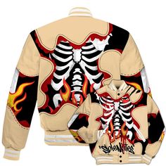 Brand Dunkare Dunk Low Strawberry Waffle Shirt Skeleton Burning Heart Drip All Over Print Baseball Varsity Jacket Burning Heart, Strawberry Waffles, Waffle Shirt, Varsity Jacket Men, Baseball Varsity Jacket, Dunk Low, All Over Print, Varsity Jacket, Waffles