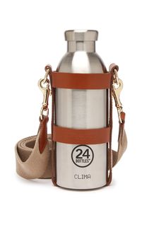 ODP-Officina-del-Poggio-Bottle-Bag-tan-Leather-Made in Italy Frosted Plexiglass, Arizona Muse, Travel Things, Anya Hindmarch, Insulated Bottle, Steel Bottle, Bottle Bag, Phone Pouch, Sports Accessories