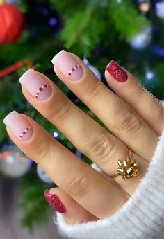 45 Christmas Wedding Nails Perfect For Christmas Weddings Unghie Sfumate, Cute Gel Nails, Festival Nails, New Year's Nails, Dipped Nails