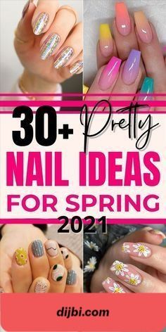 Pretty Nail Ideas, Spring Nails 2023, Spring Nail Ideas, Nail Design Glitter, Fun Manicure, Fun Summer Nails, Powder Manicure, Spring Nail Trends, Cute Spring Nails