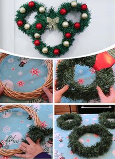 the steps to make a christmas wreath