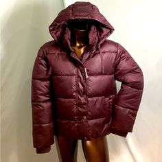 New! Gap Cold Control Max Puffer Coat In Burgundy/Wine. Size Medium. 100% Polyester Fill. Zipper And Snap Closure. Fitted Gap Outerwear For Winter, Gap Outerwear For Fall, Gap Hooded Outerwear For Fall, Gap Outerwear For Cold Weather, Gap Winter Outerwear For Cold Weather, Trendy Gap Winter Outerwear, Gap Winter Outerwear In Solid Color, Gap Hooded Fall Outerwear, Purple Puffer Jacket For Fall And Cold Weather