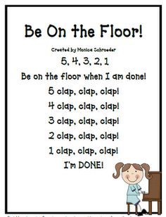 Classroom Freebies Too: A Transition Chant Freebie!~I can see this for Be in Your Seat for high schoolers, A count down without claps. Transition Songs, Kindergarten Songs, Preschool Circle Time, Responsive Classroom, School Songs, Classroom Behavior Management, Preschool Music