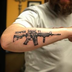 Gan Tattoo, Military Tattoo Ideas, Military Tattoos For Men, Tattoo Ak47, Cain Tattoo, G59 Tattoos, Ak47 Tattoo, Cross With Wings Tattoo, Fallout Tattoo