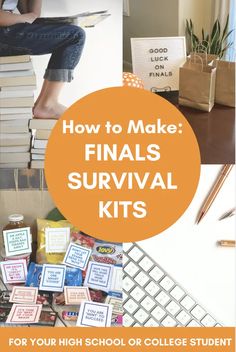 an orange circle with the words how to make final survival kits for high school or college students