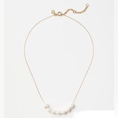 Loft Freshwater Pearl Delicate Necklace Chic White Single Strand Necklace, White Classic Necklace With Delicate Chain, Classic White Necklace With Delicate Chain, White Feminine Necklace With Adjustable Chain, Feminine White Necklace With Adjustable Chain, Chic White Pearl Necklace For Everyday, Chic Everyday White Pearl Necklace, White Pearl Necklace With Delicate Chain, Everyday White Pearl Necklace With Adjustable Chain