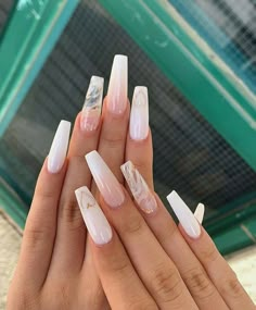 Marble Acrylic Nails, Sweet 17, Long Acrylic Nail Designs, Ombre Acrylic Nails, Glow Nails